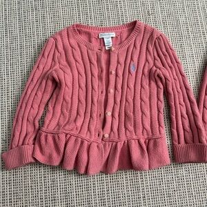 Ralph Lauren salmon pink cardigan. 24M